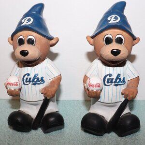 2 Daytona Beach Cubs  "Cubby" Bear Mascot Gnome Statue -  Chicago Cubs